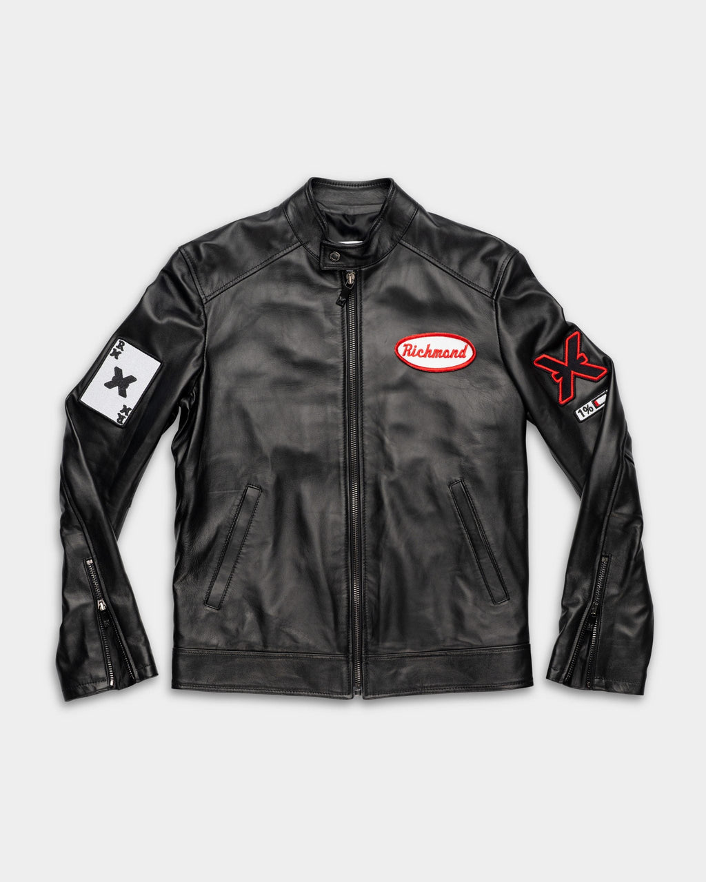 John Richmond Men's Real Leather Bomber Mavis | UMA25453GB3C-Black
