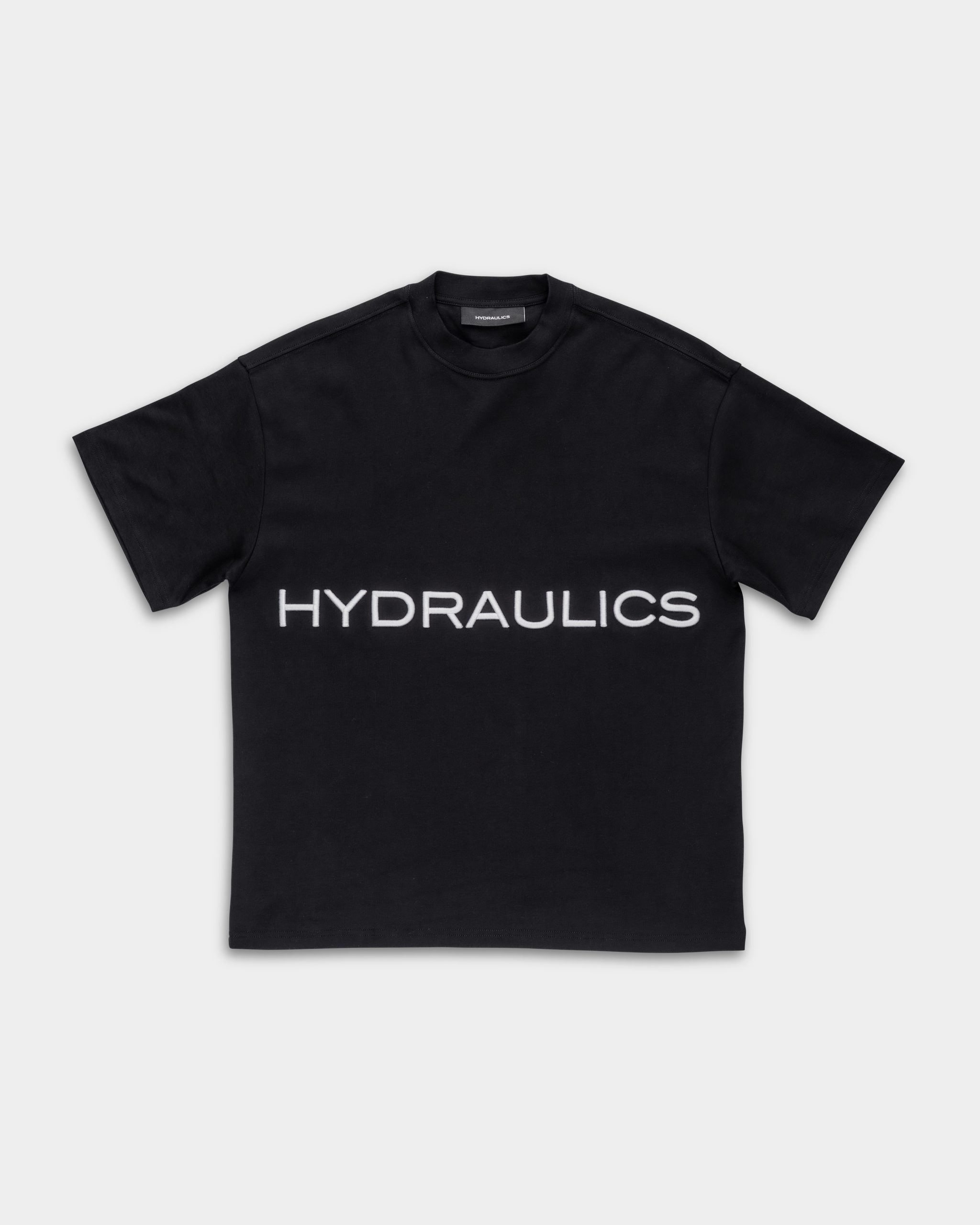 Hydraulics Men's 3D Embroidered Logo Oversized Fit T Shirt Black |