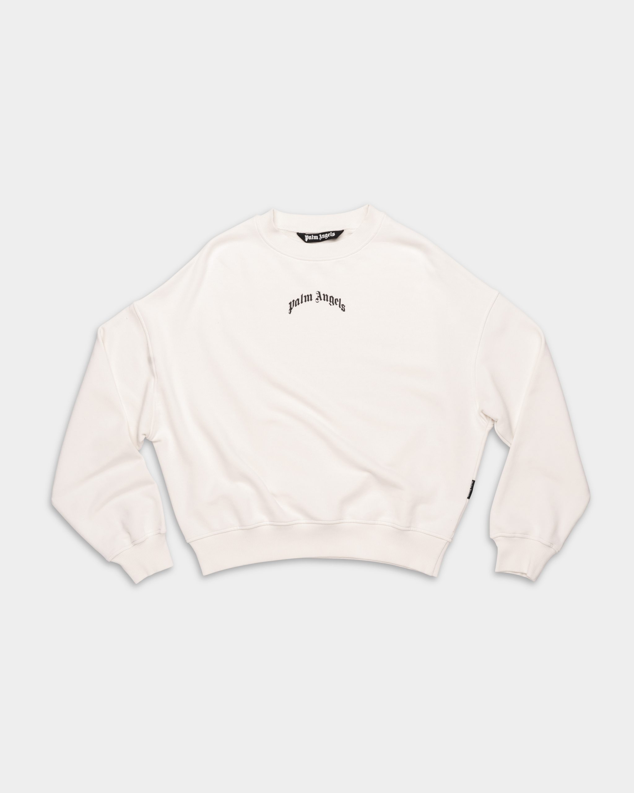 Palm Angels Men's Back Curved Logo Loose Crew | PMBA08JS26FLE004-0310