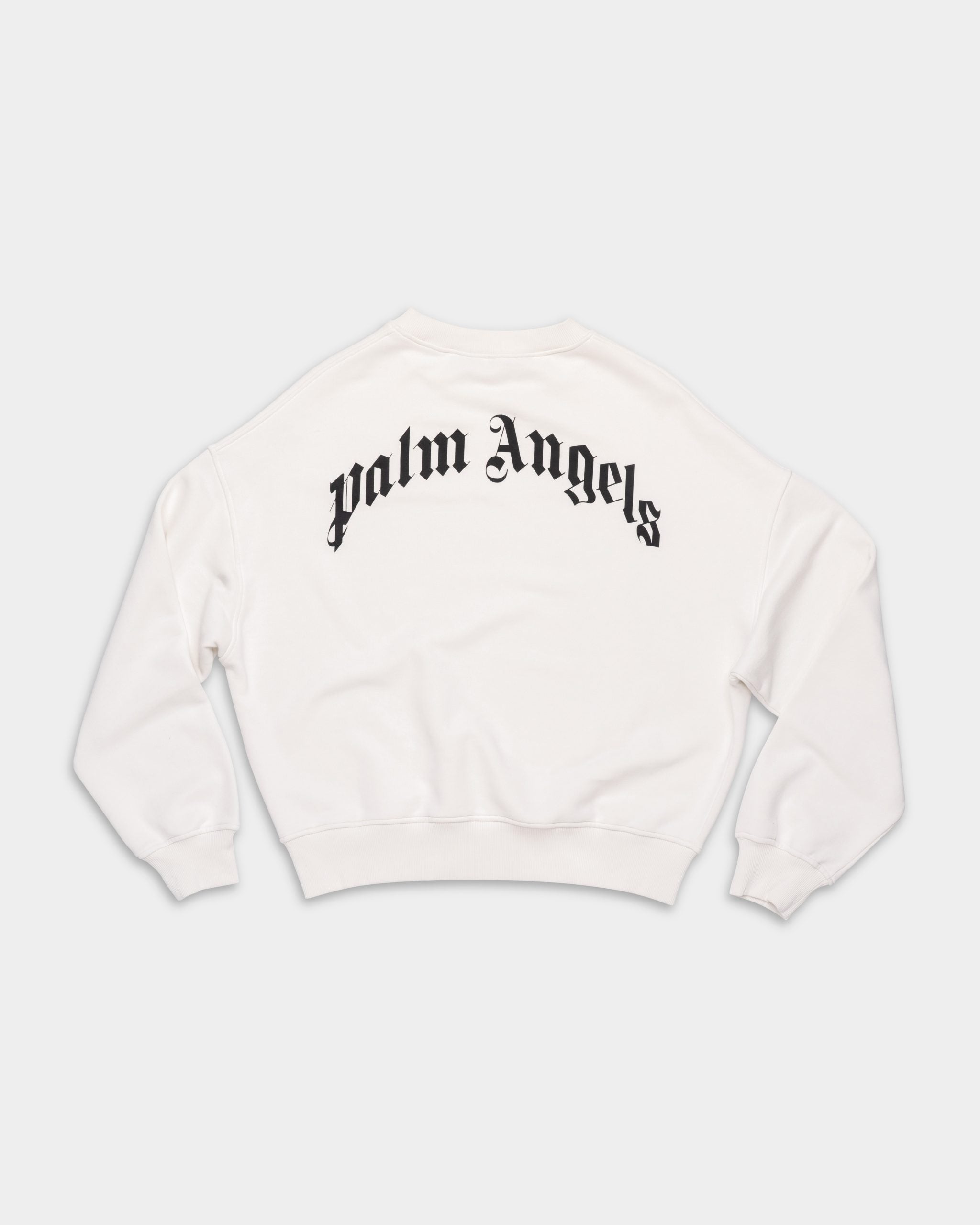 Palm Angels Men's Back Curved Logo Loose Crew | PMBA08JS26FLE004-0310