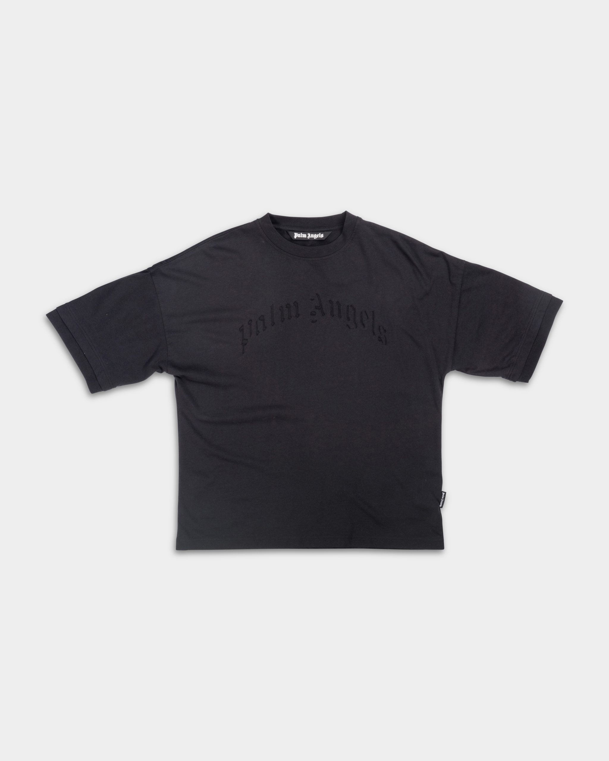 Palm Angels Men's Curved Logo Loose Double Tee | PMAA10QS26JER001-1010