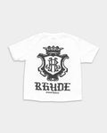 Rhude Men's Oversized Chateau Crest Tee White/Black | RHPS26TT08012-6007