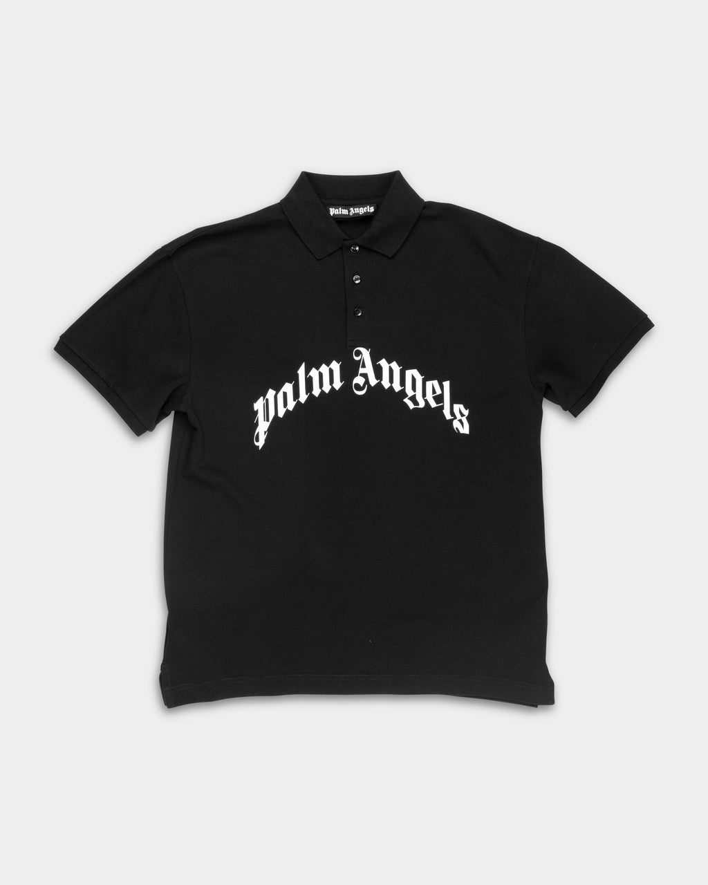 Palm Angels Men's Curved Logo SS Polo | PMGB012S26FAB002-1003