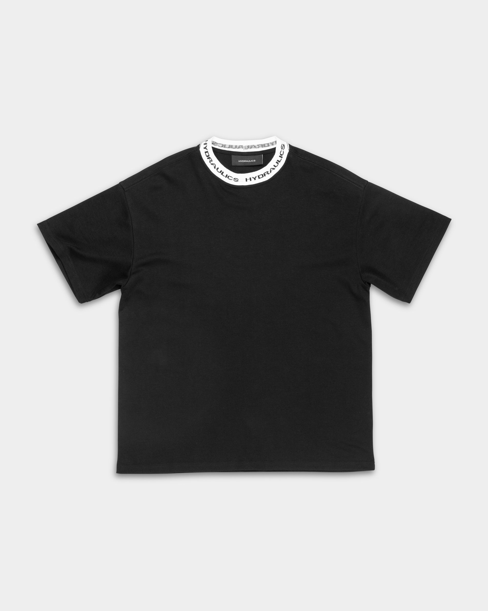 Hydraulics Contrast Branded Ribbing Oversized Fit T Shirt Black |