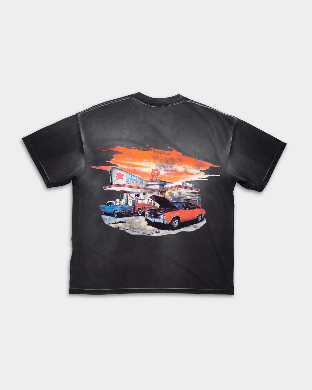 Represent Men's 24 Hour Service T Shirt | MLM100768-04-Stained Black