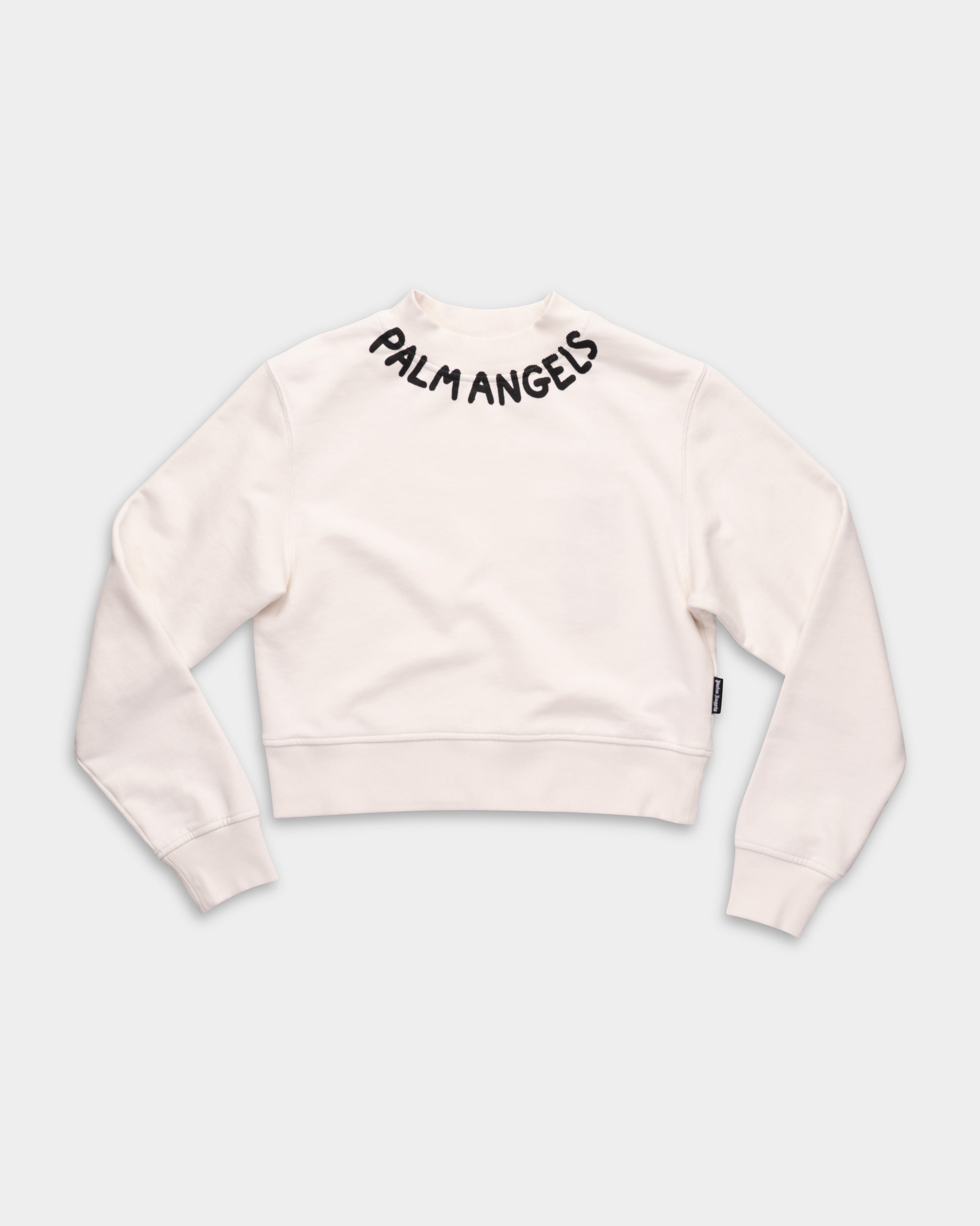 (Core) Palm Angels Ladies Neck Logo Fitted Crew | PWBA016S26FLE002-0310