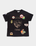 Found Men's Embroidered Patches Camp Tee Washed Black | FOSS26TT10012-0392