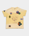 Found Men's Embroidered Patches Camp Tee Washed Yellow | FOSS26TT10012-6365