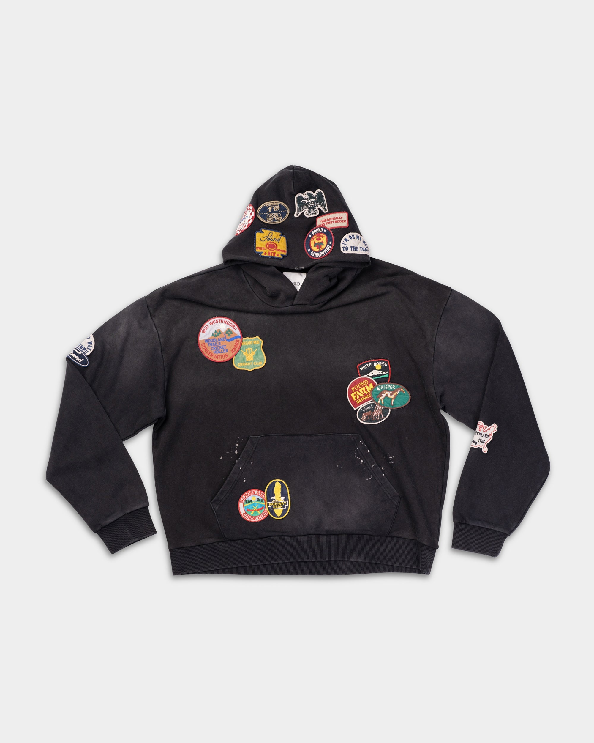 Found Men's Assorted Patchwork Hoodie Vintage Black | FOSS26HO06012-0027