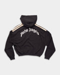 Palm Angels Ladies Curved Logo Loose Crop Hoodie | PWBB076S26FLE001-100A