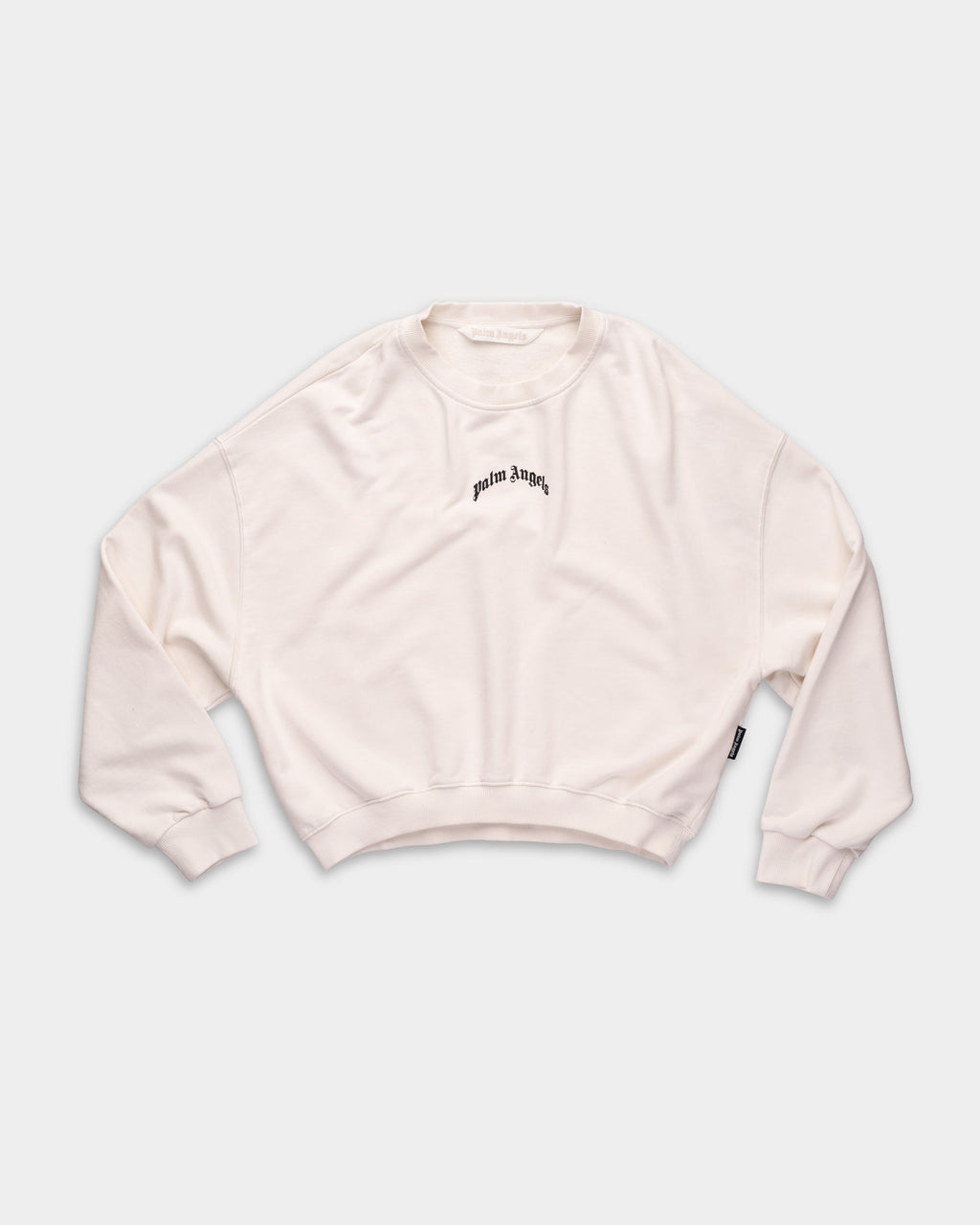 Palm Angels Ladies Curved Logo Loose Crop Crew | PWBA05DS26FLE001-0310