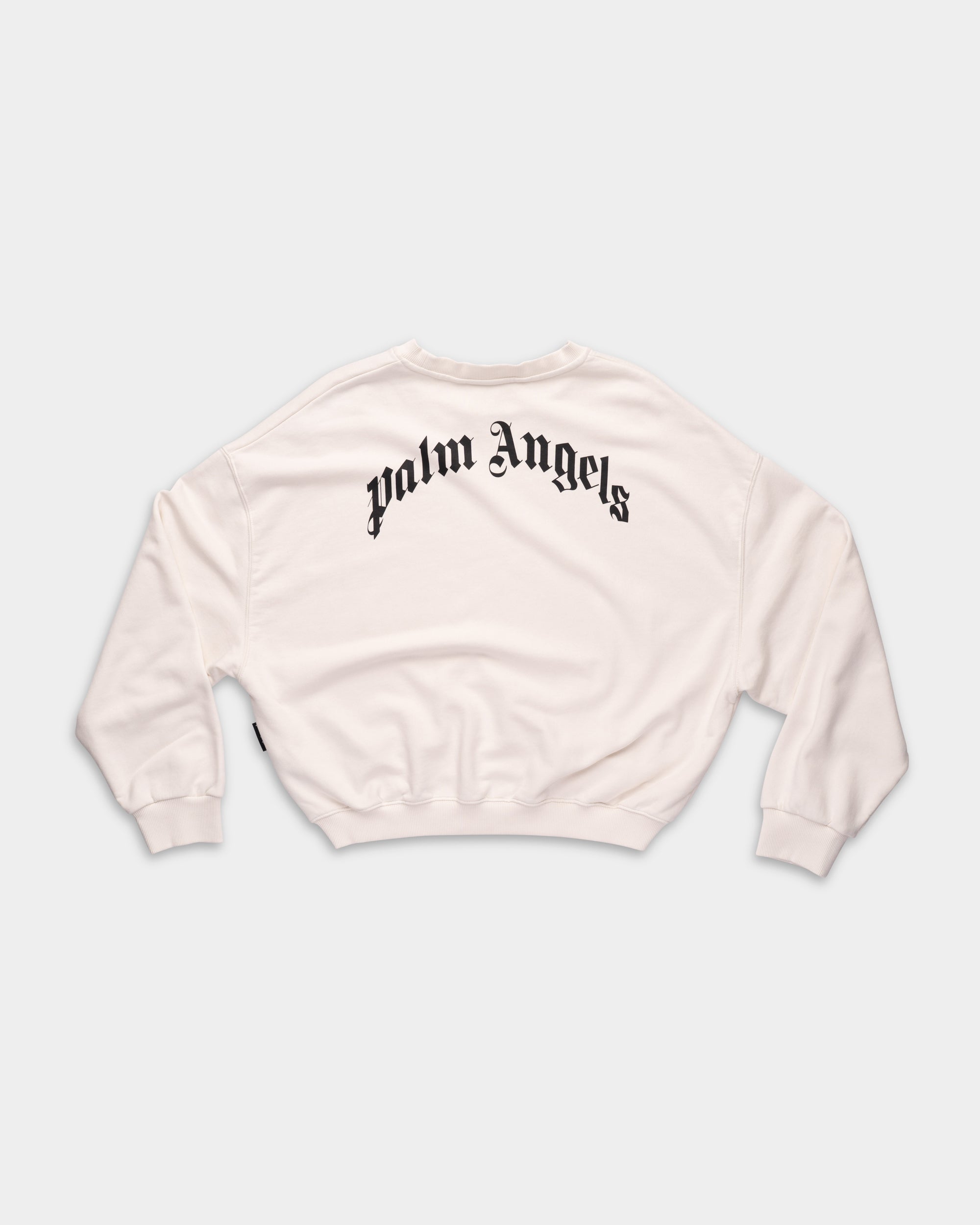 Palm Angels Ladies Curved Logo Loose Crop Crew | PWBA05DS26FLE001-0310