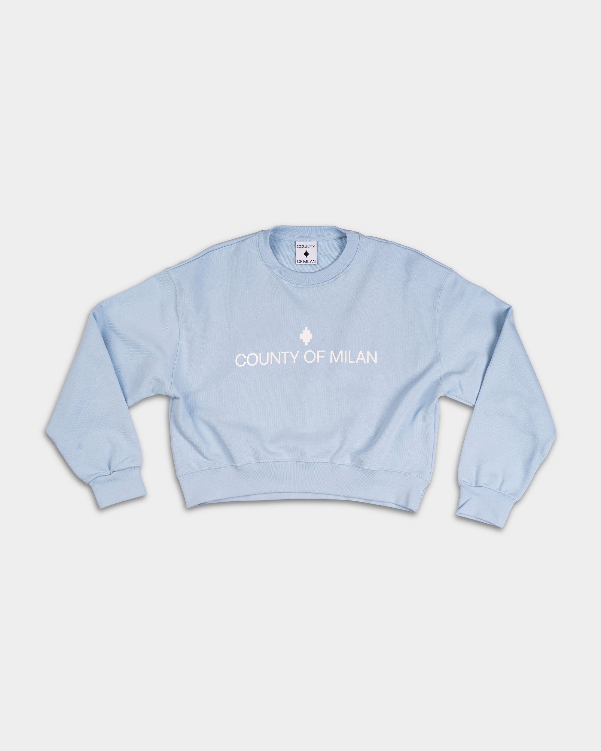 County of Milan Ladies Crop Sweater | 26ECM30108-Celeste