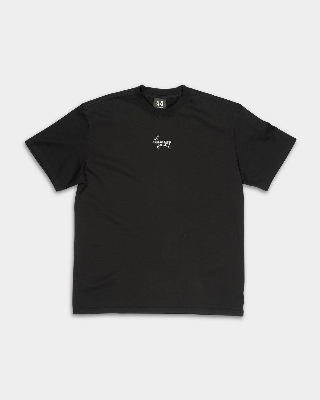 44 Label Group Men's Jersey Tee Black/Pins Dirty White | FA706-P783