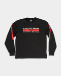 44 Label Group Men's Long Sleeve Tee Black/Stop High Risk Red | FA706-P753