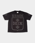 Rhude Men's Deix Shield Oversized Tee Black | RHPF25TT08012-0015