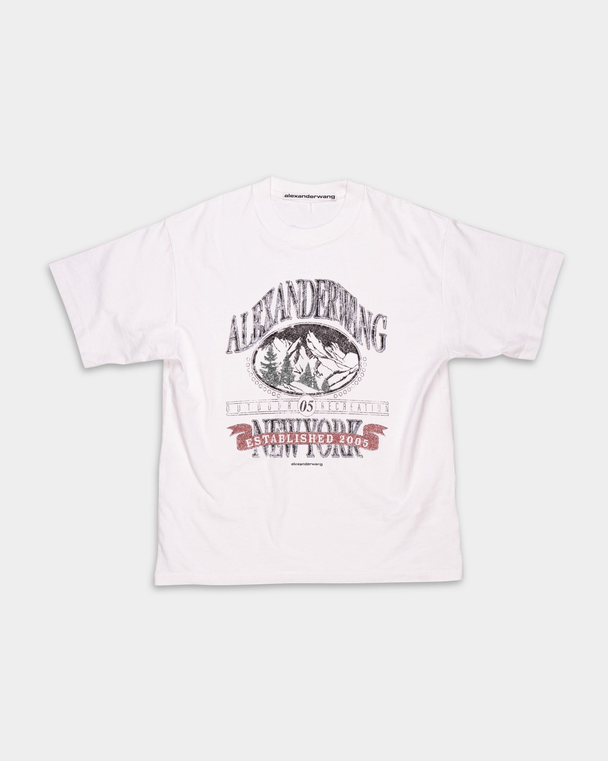 Alexander Wang Short Sleeve T Shirt w/ Graphic Vintage White | UCC4251851-120
