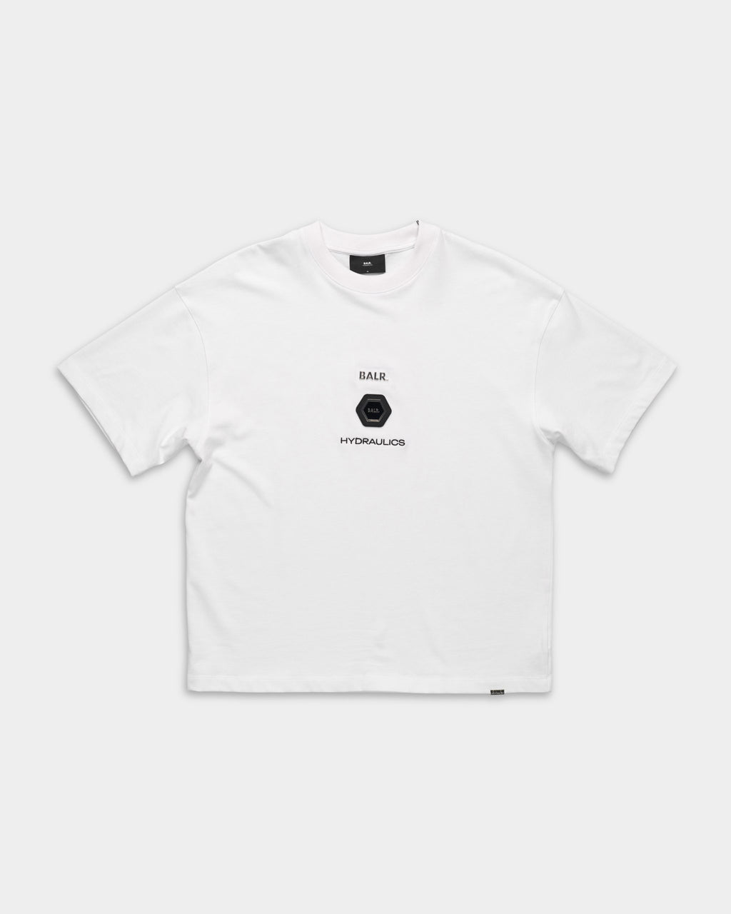 BALR Men's BALR X Hydraulics Metal Logo Box T Shirt | B1112.1396-Bright White