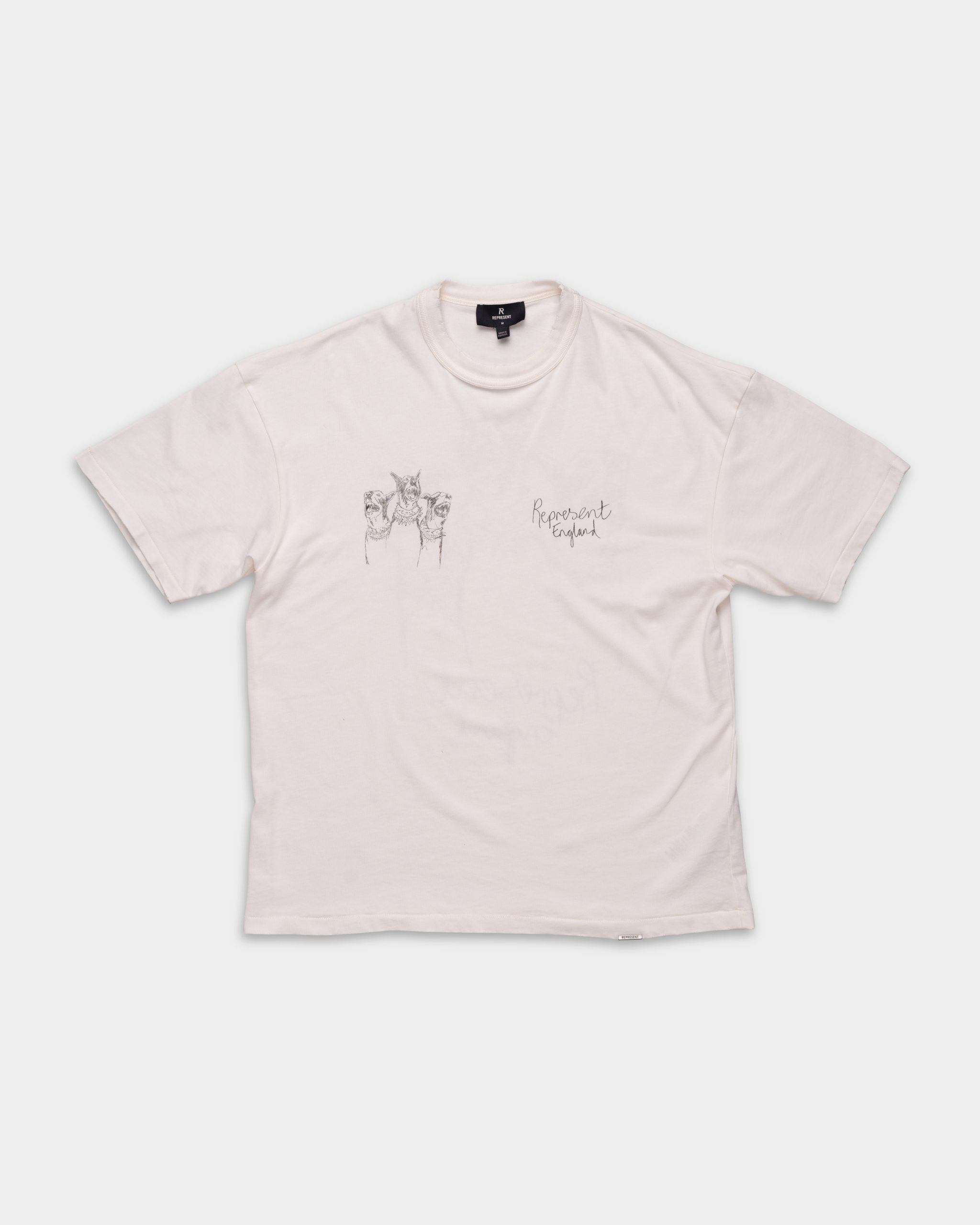 Represent Men's Hand Drawn Thoroughbred Dogs T Shirt | MLM100383-72 Flat White