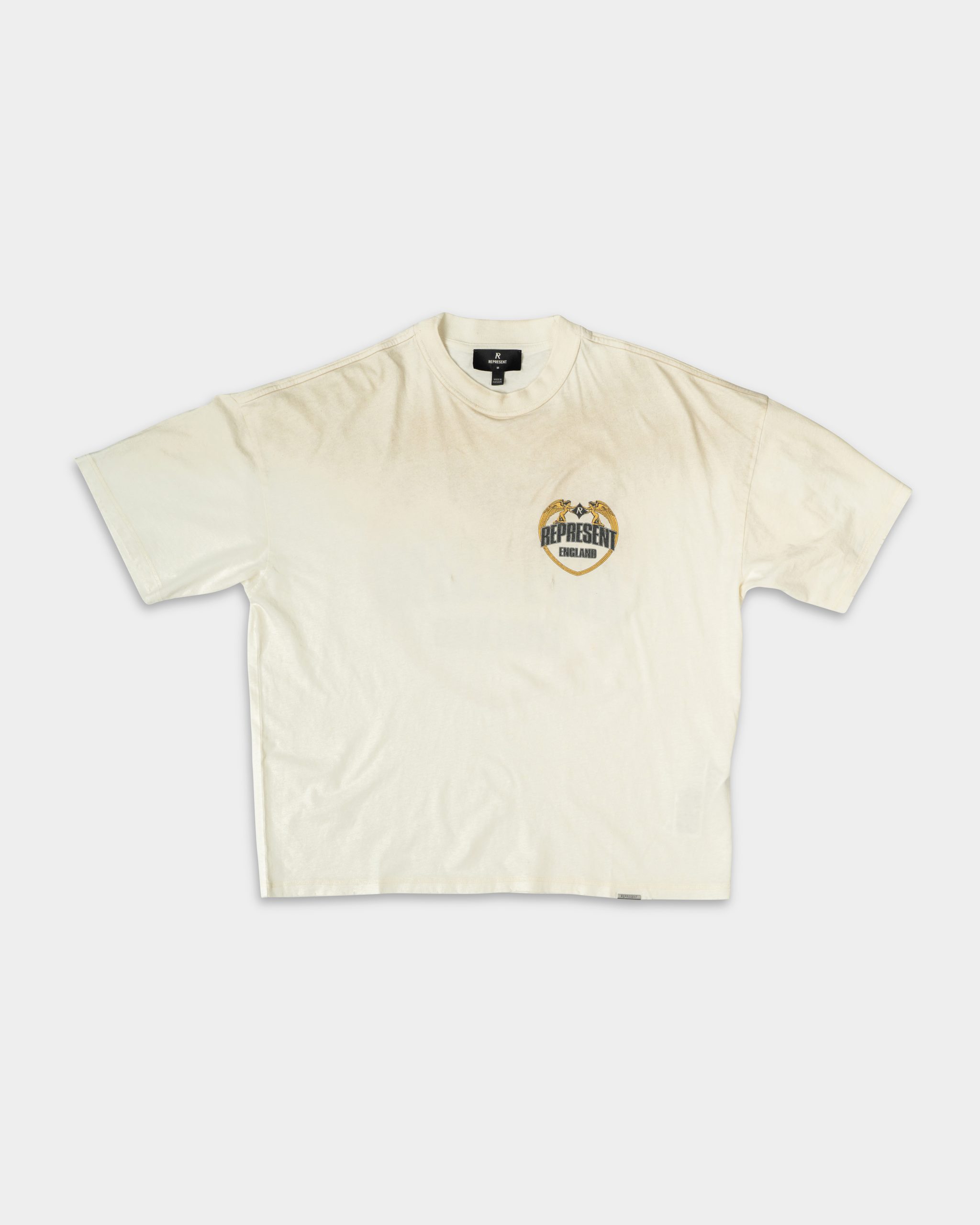 Represent Men's Angel Border T Shirt | MLM100171-30-Washed Ecru