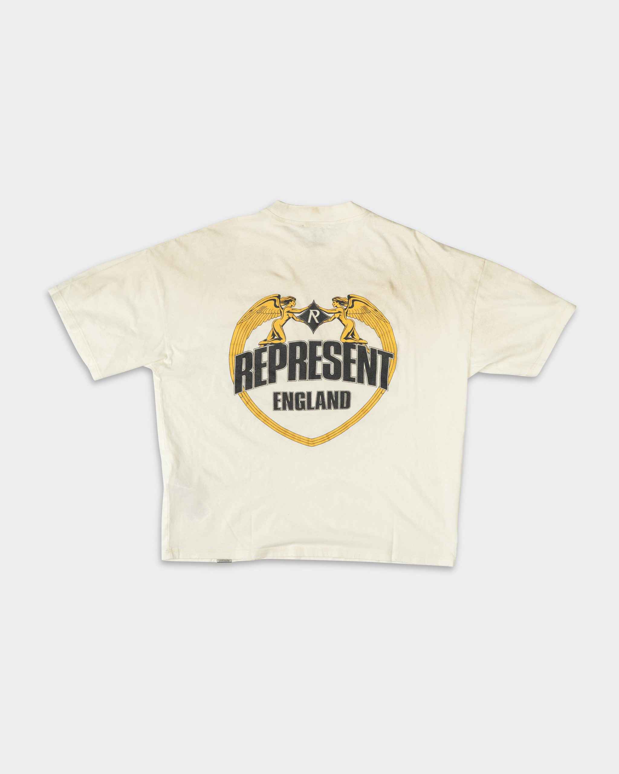 Represent Men's Angel Border T Shirt | MLM100171-30-Washed Ecru