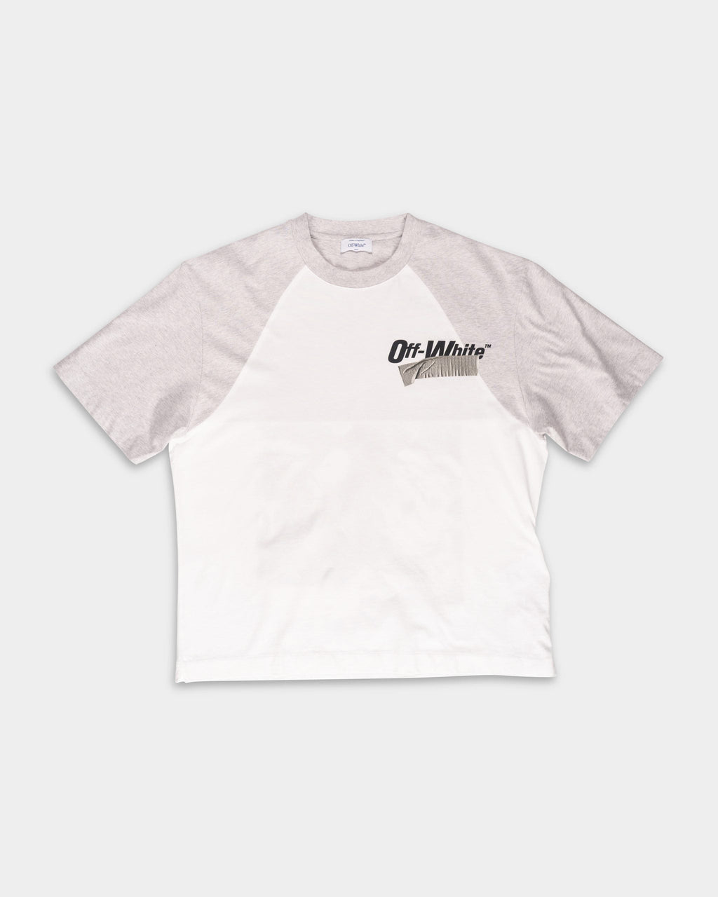 Off White Men's Cupid Tape Raglan SS Tee | A16EF5J0040110-White/Black