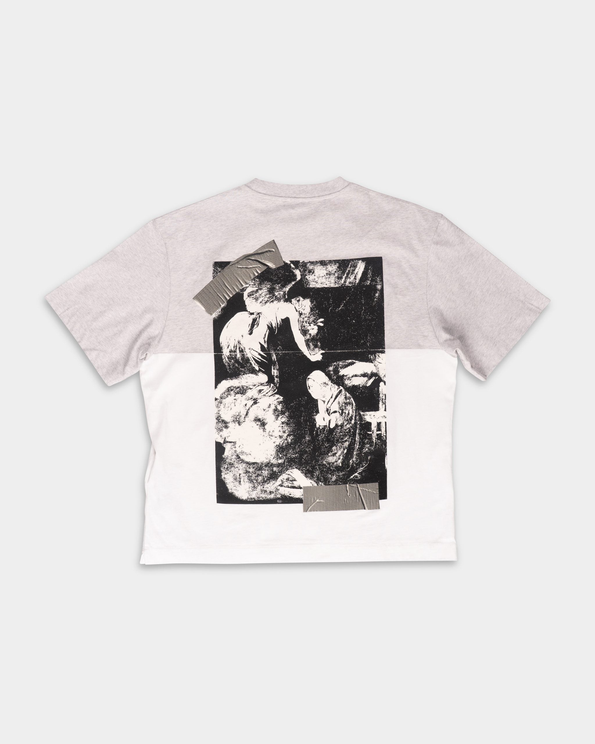 Off White Men's Cupid Tape Raglan SS Tee | A16EF5J0040110-White/Black