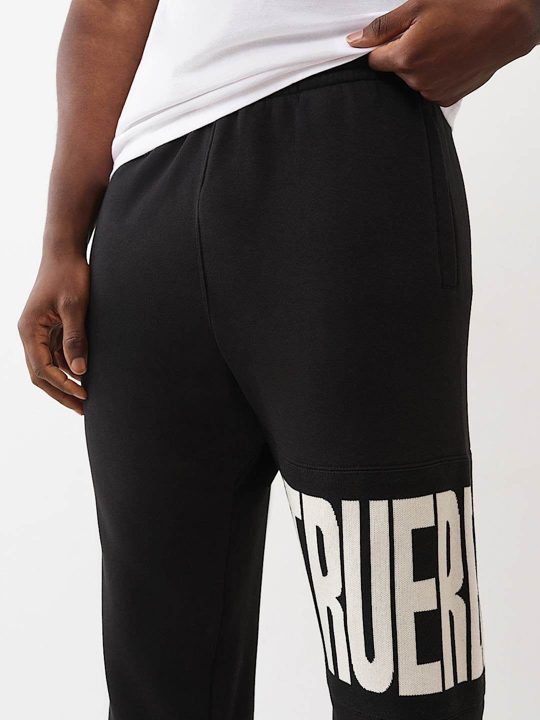 True Religion Jogger Knit Panel Tr Jet Black