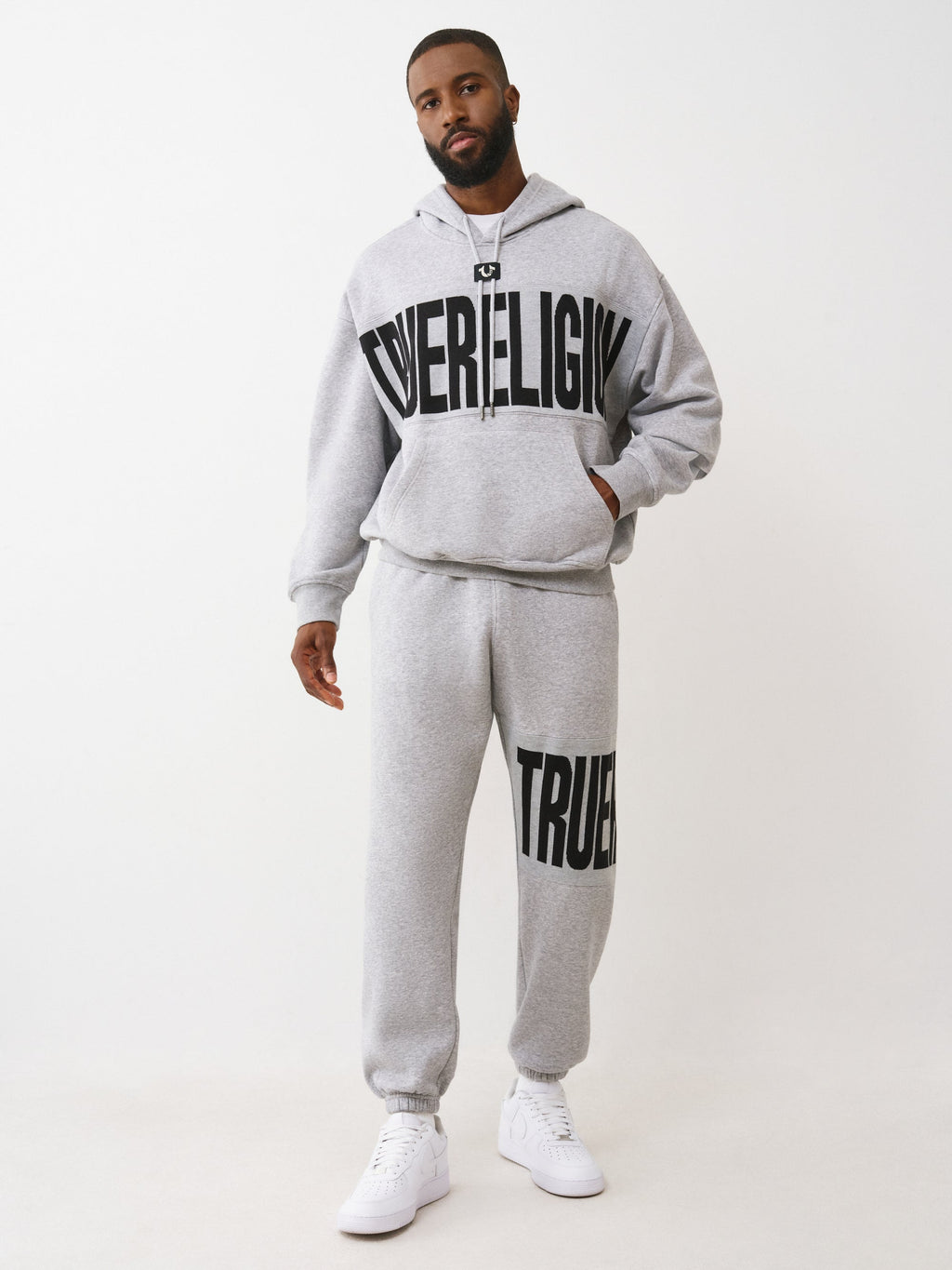 True Religion Knit Panel Tr Jogger Heather Grey