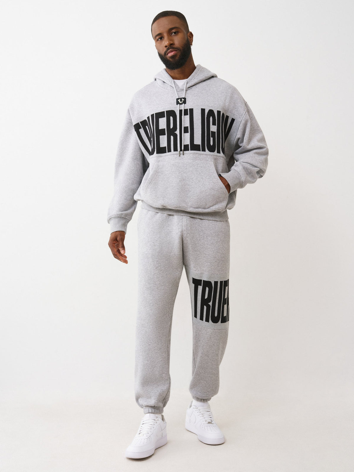 True Religion Knit Panel Tr Jogger Heather Grey