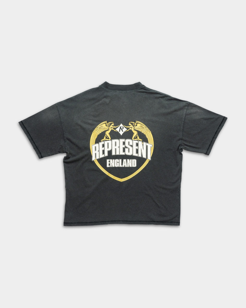 Represent Men's Angel Border T Shirt | MLM100171-04-Stained Black