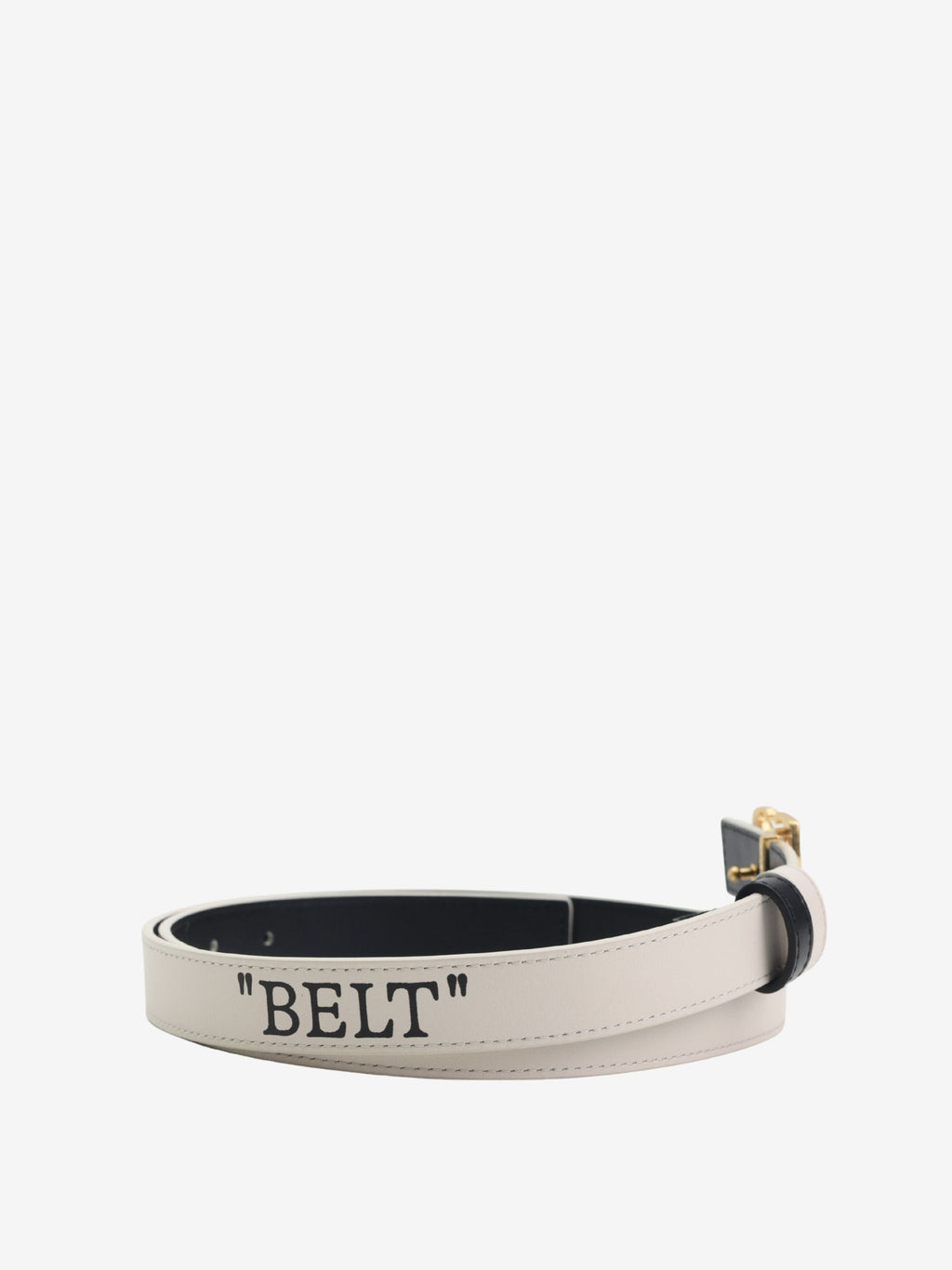 Off-White Belt Gold Buckle Logo White