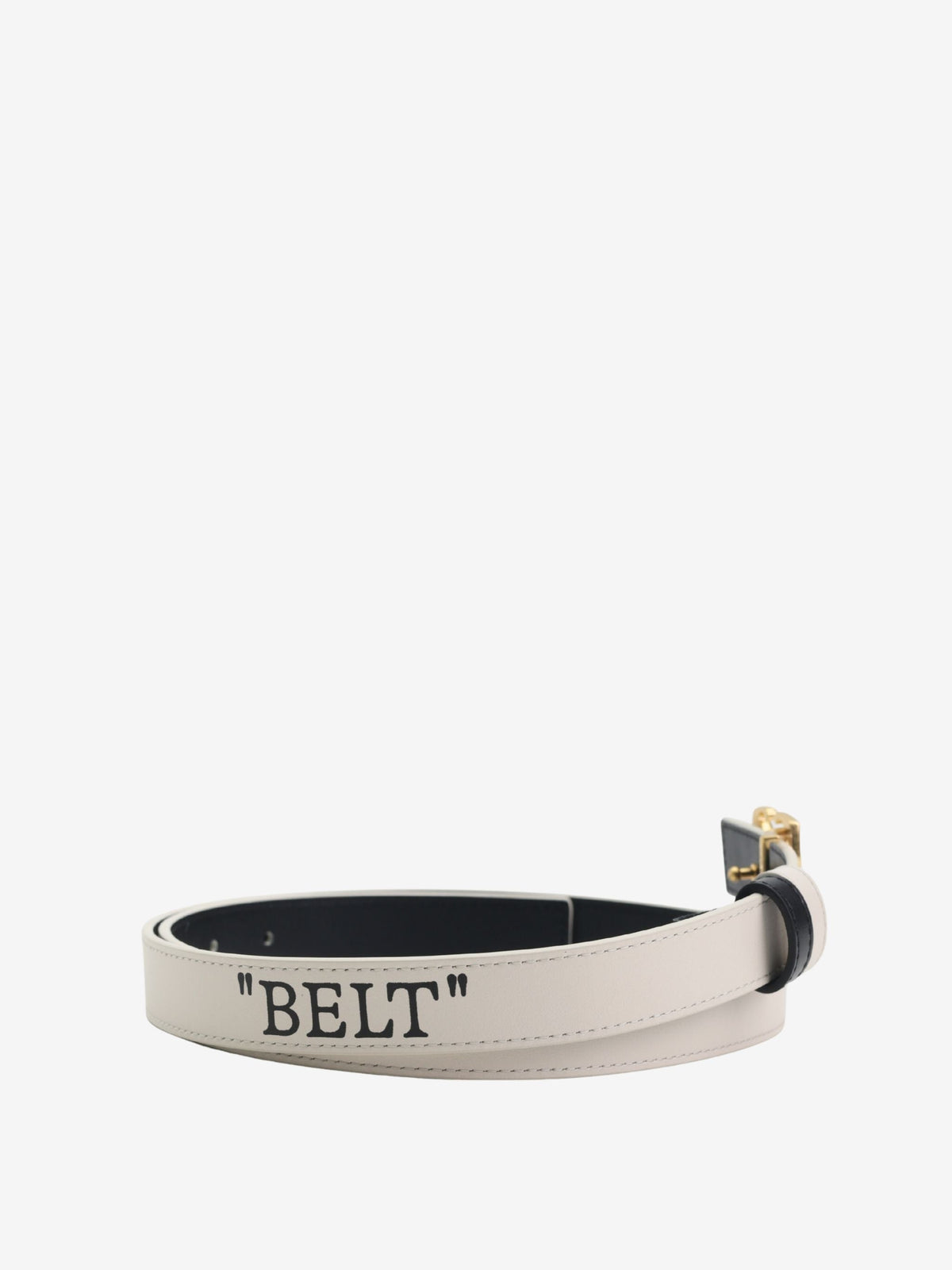 Off-White Belt Gold Buckle Logo White