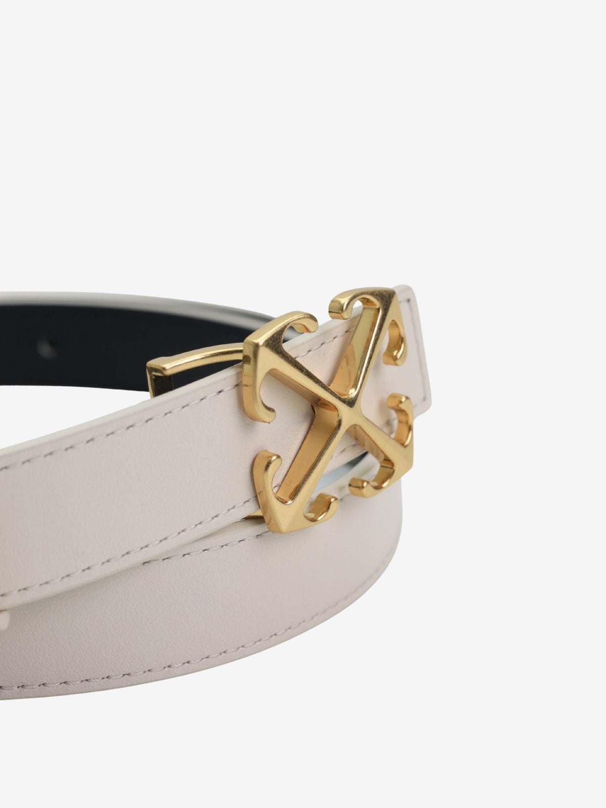 Off-White Belt Gold Buckle Logo White