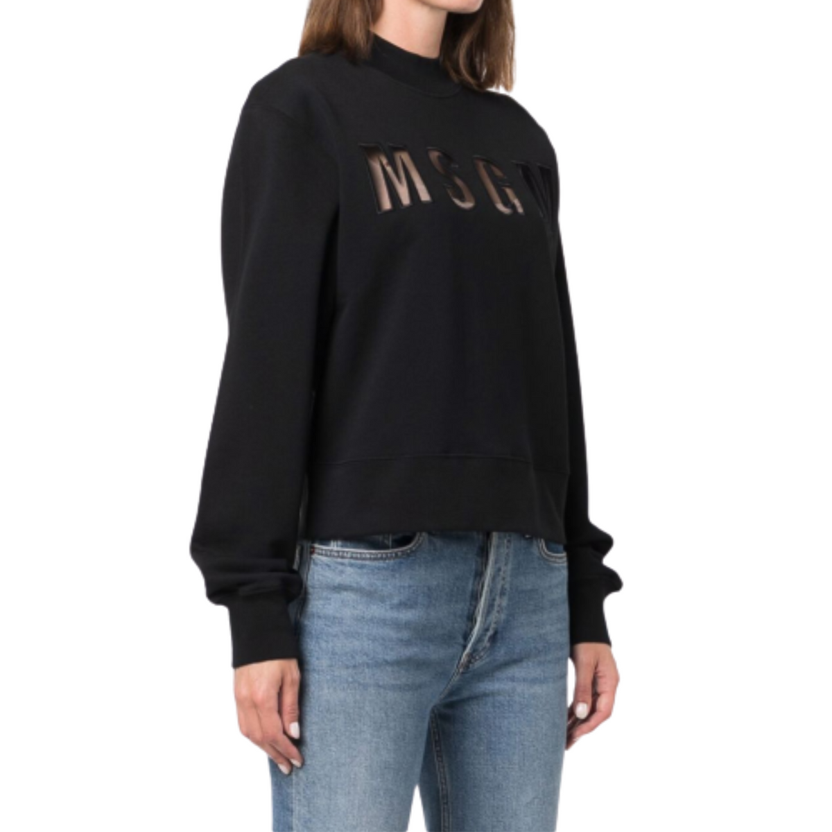 MSGM Sweater Slim Logo Black-Silver