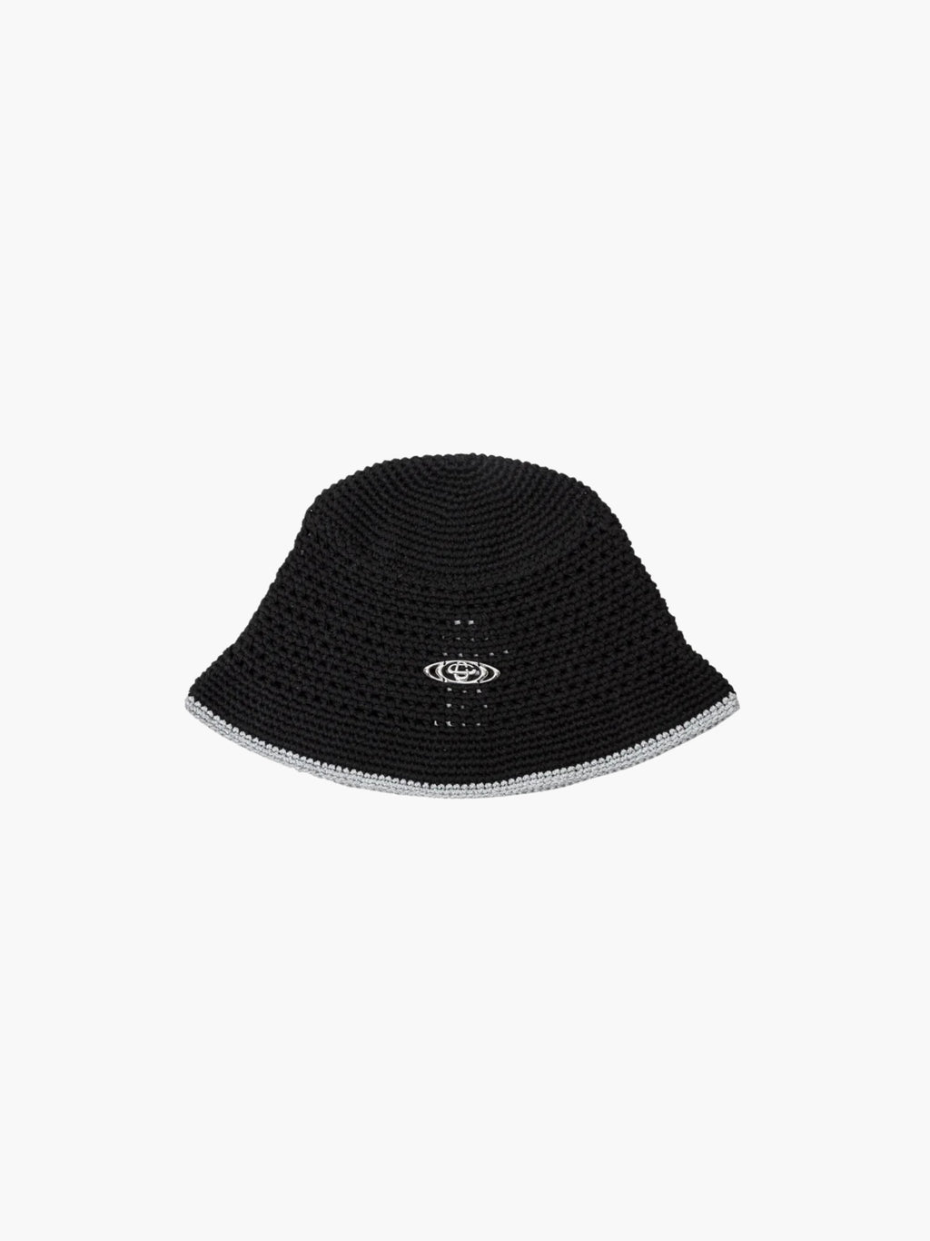 Casablanca Hat Silver Emblem Crochet Black