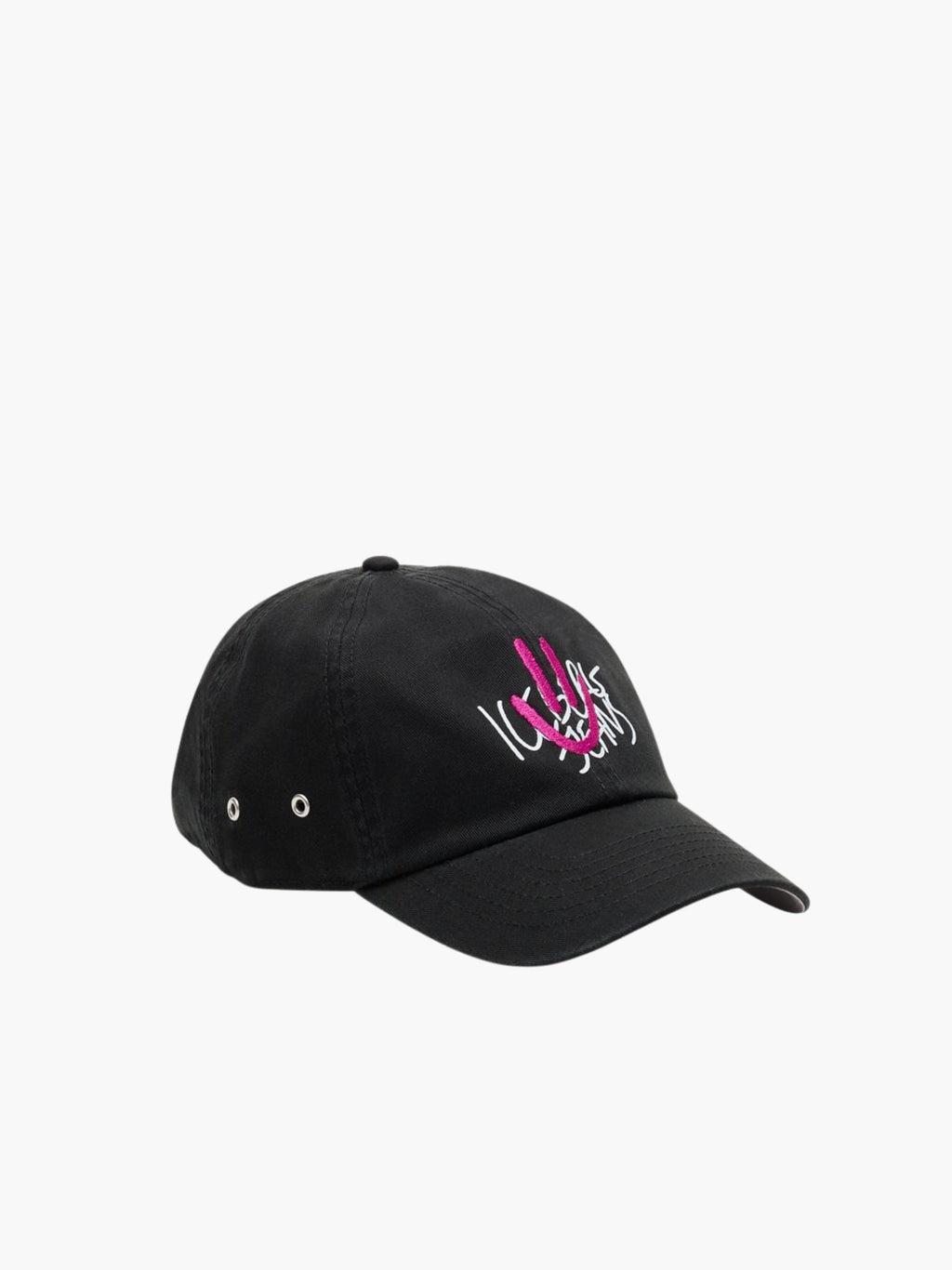 Iceberg Jeans Cap Smiley Logo Print Black
