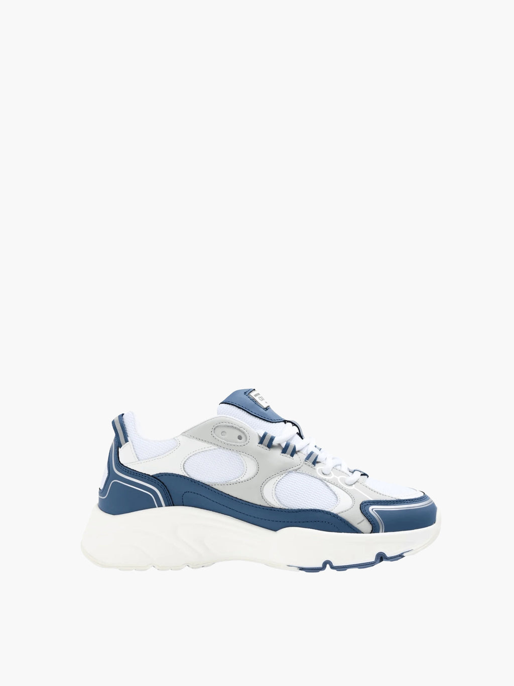 Cleens Sneakers C20 Navy Border Lace Up White/Light Grey