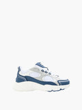 Cleens Sneakers C20 Navy Border Lace Up White/Light Grey