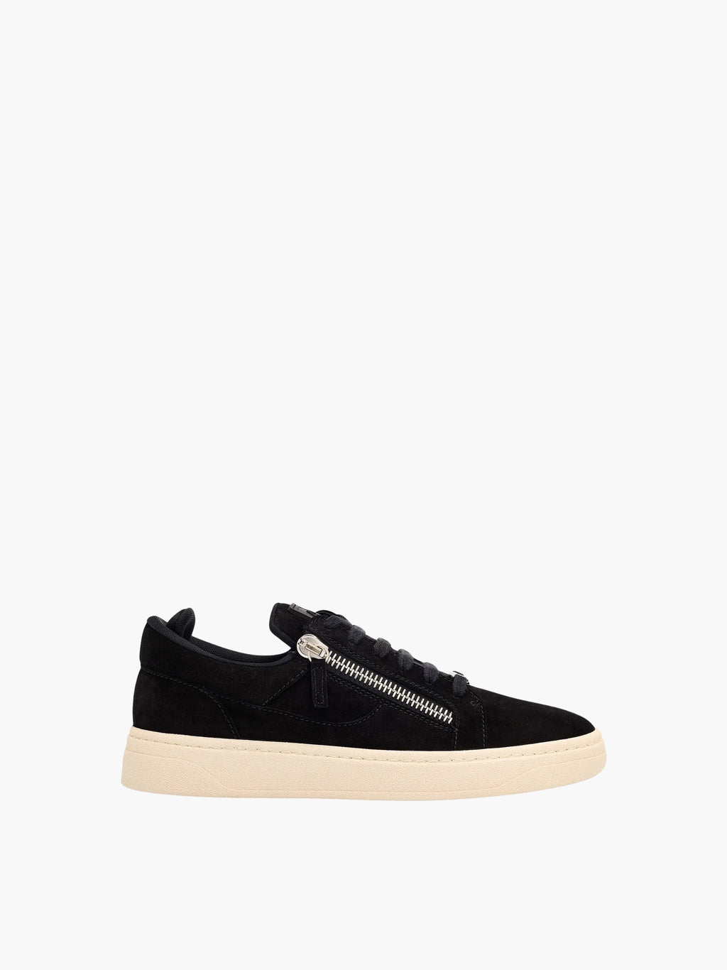 Giuseppe Zanotti Sneakers Z72 Suede Silver Zip Black