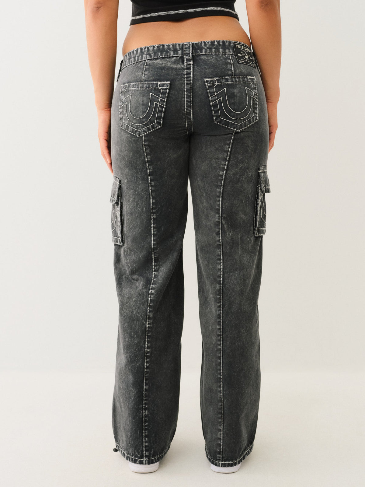 True Religion Lr Relaxed Baggy Cargo Big T Black