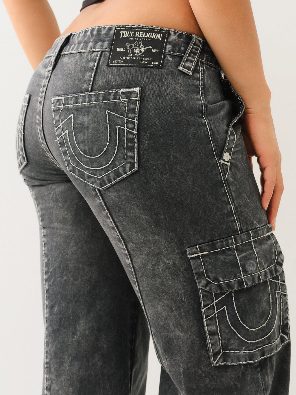 True Religion Lr Relaxed Baggy Cargo Big T Black