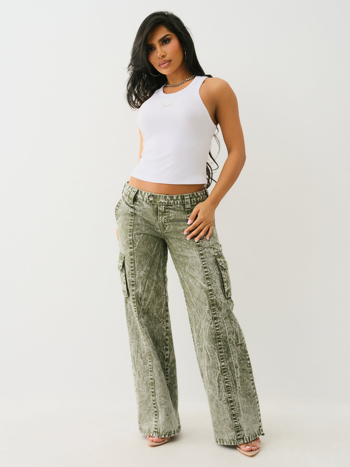 True Religion Lr Relaxed Baggy Cargo Big T Kalamata