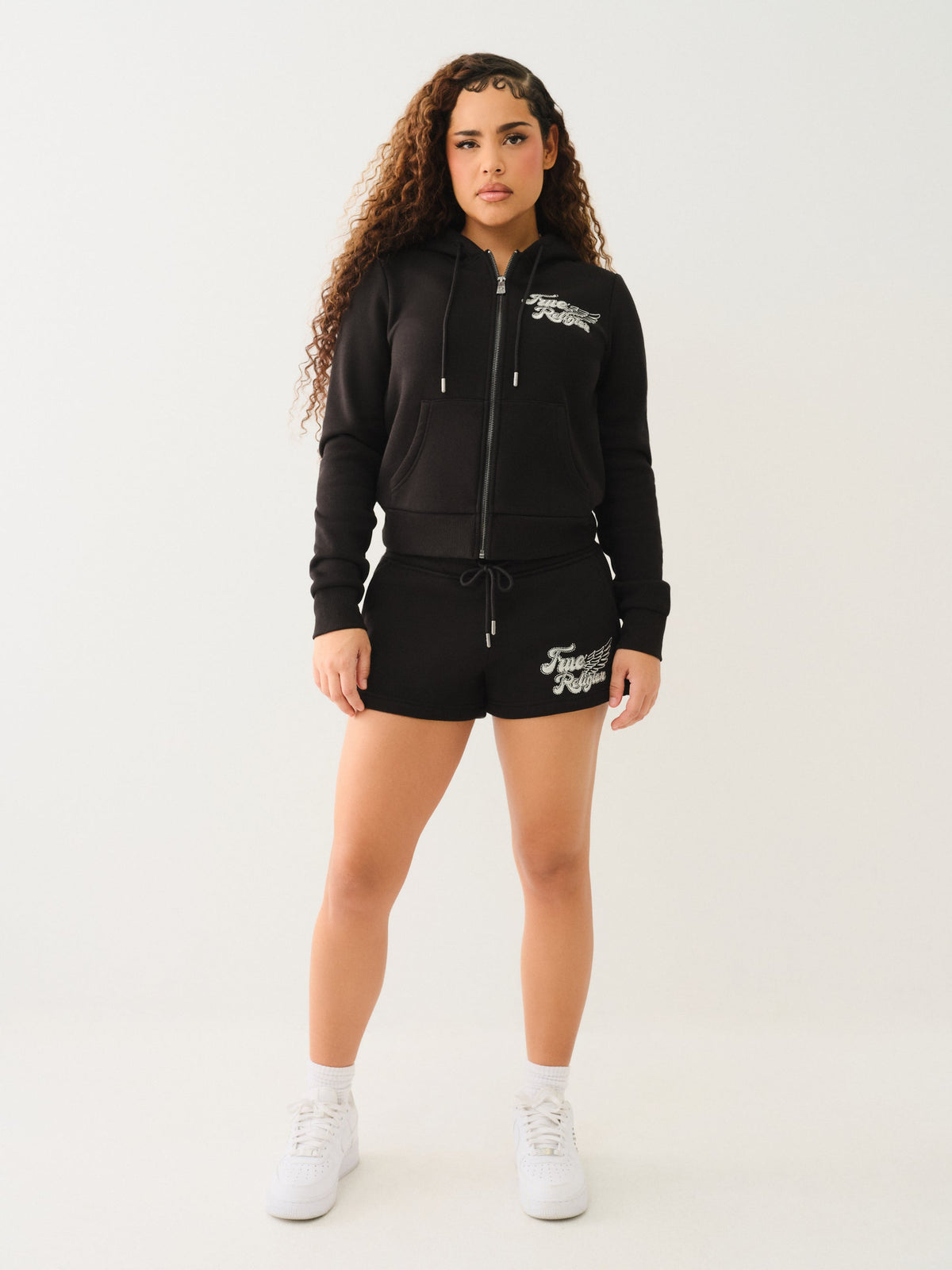 True Religion Crystal Wing Lounge Short Jet Black