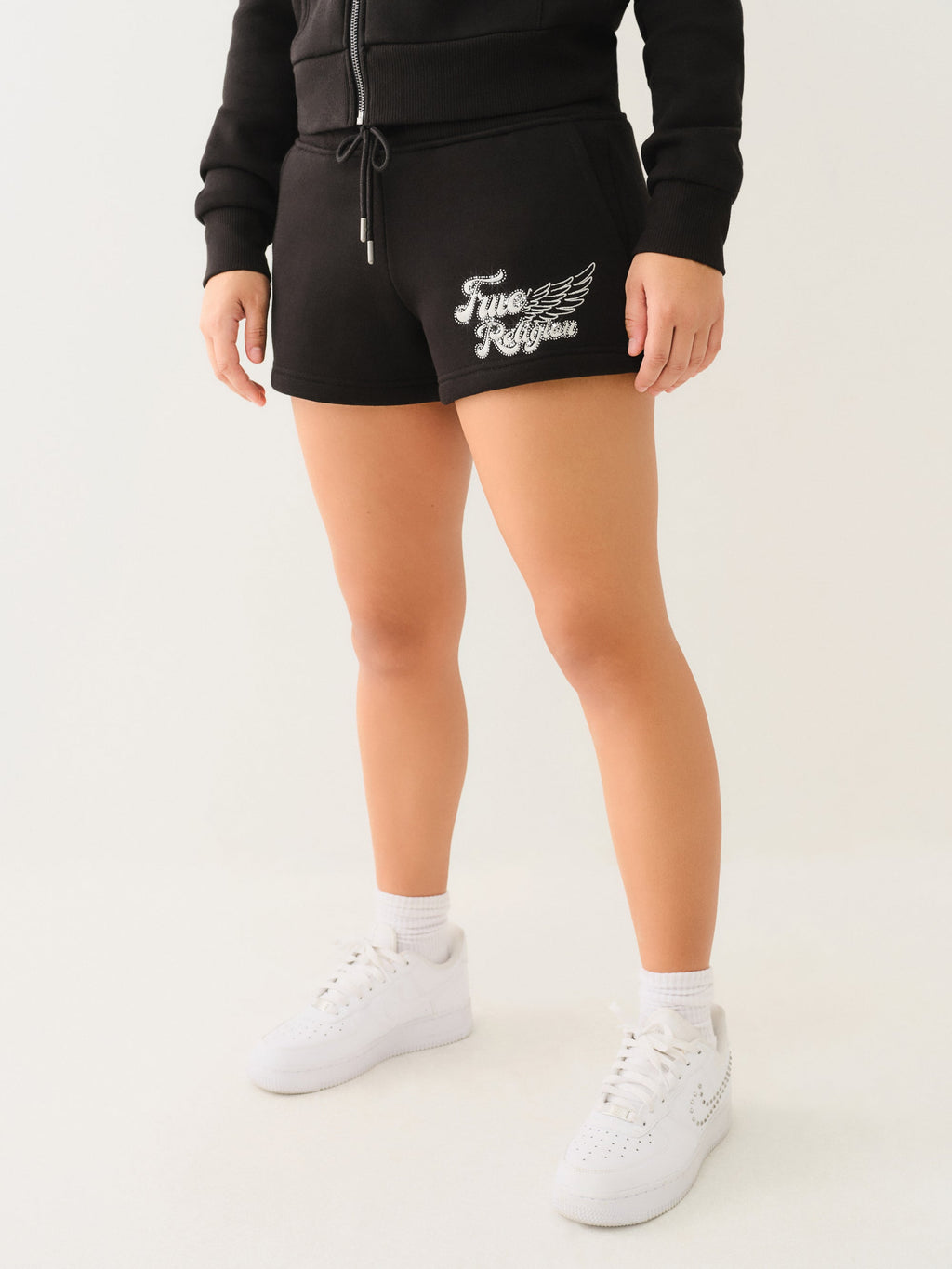 True Religion Crystal Wing Lounge Short Jet Black