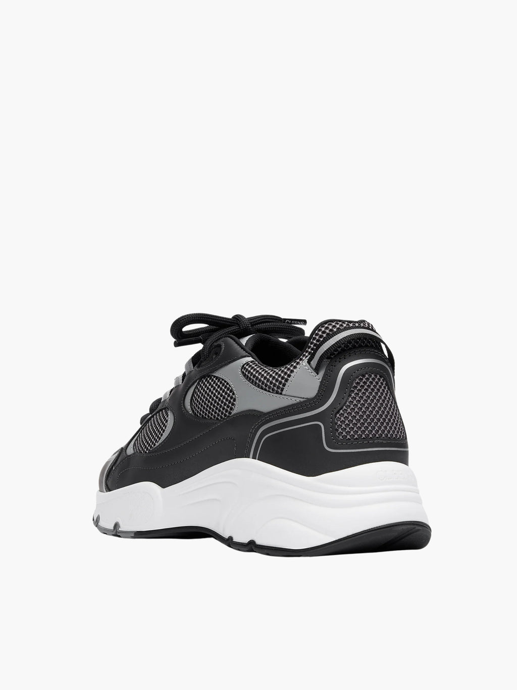Cleens Sneakers C18 White Sole Plain Lace Up Black