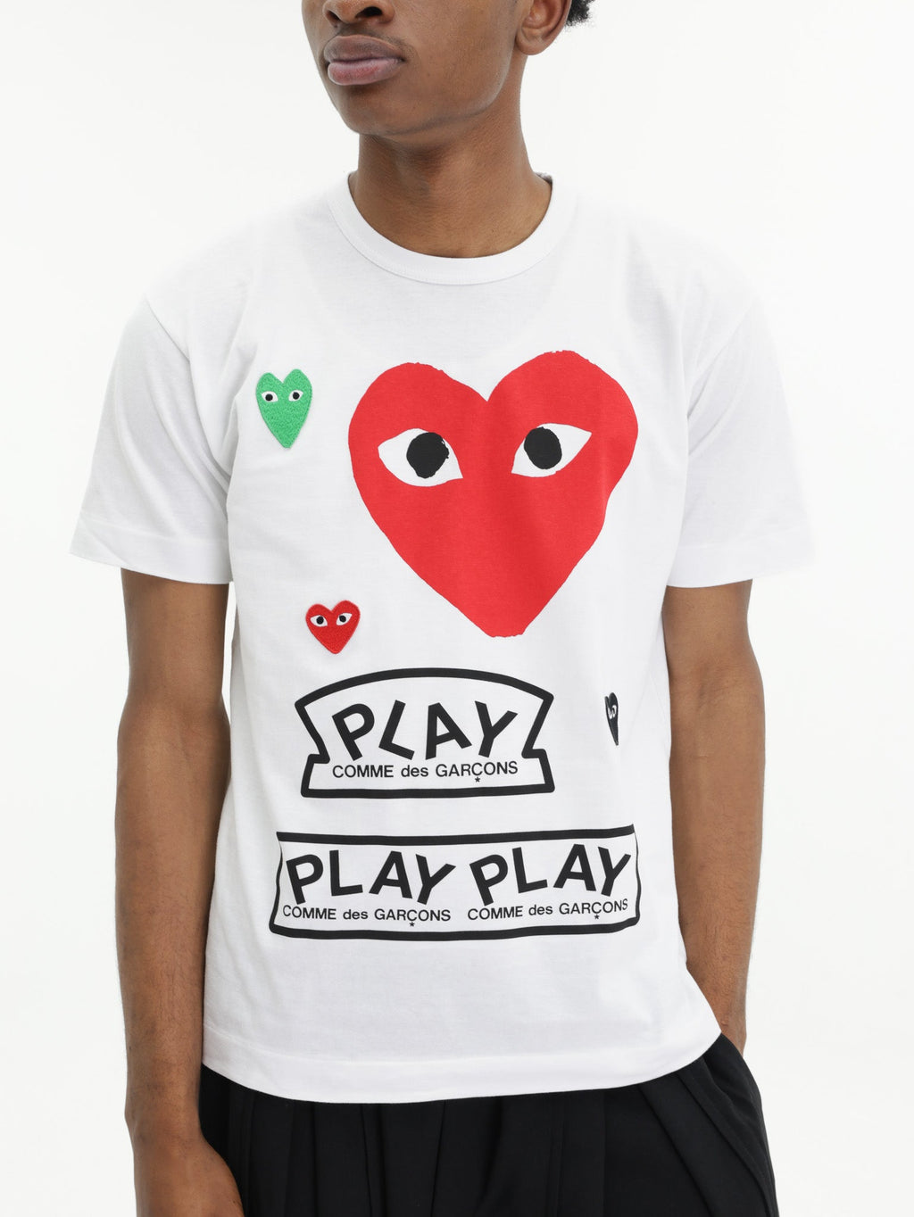 Comme Des Garcons T-Shirt Multi Logo Print White