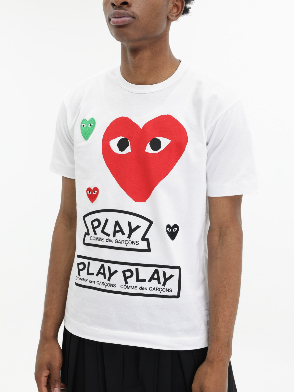 Comme Des Garcons T-Shirt Multi Logo Print White