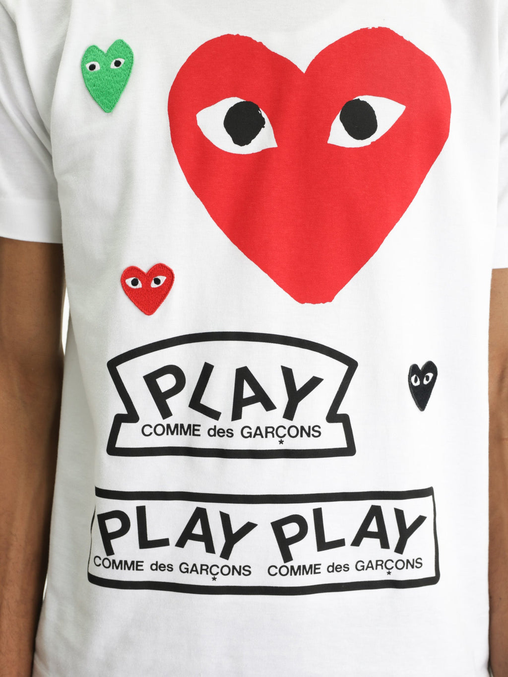 Comme Des Garcons T-Shirt Multi Logo Print White