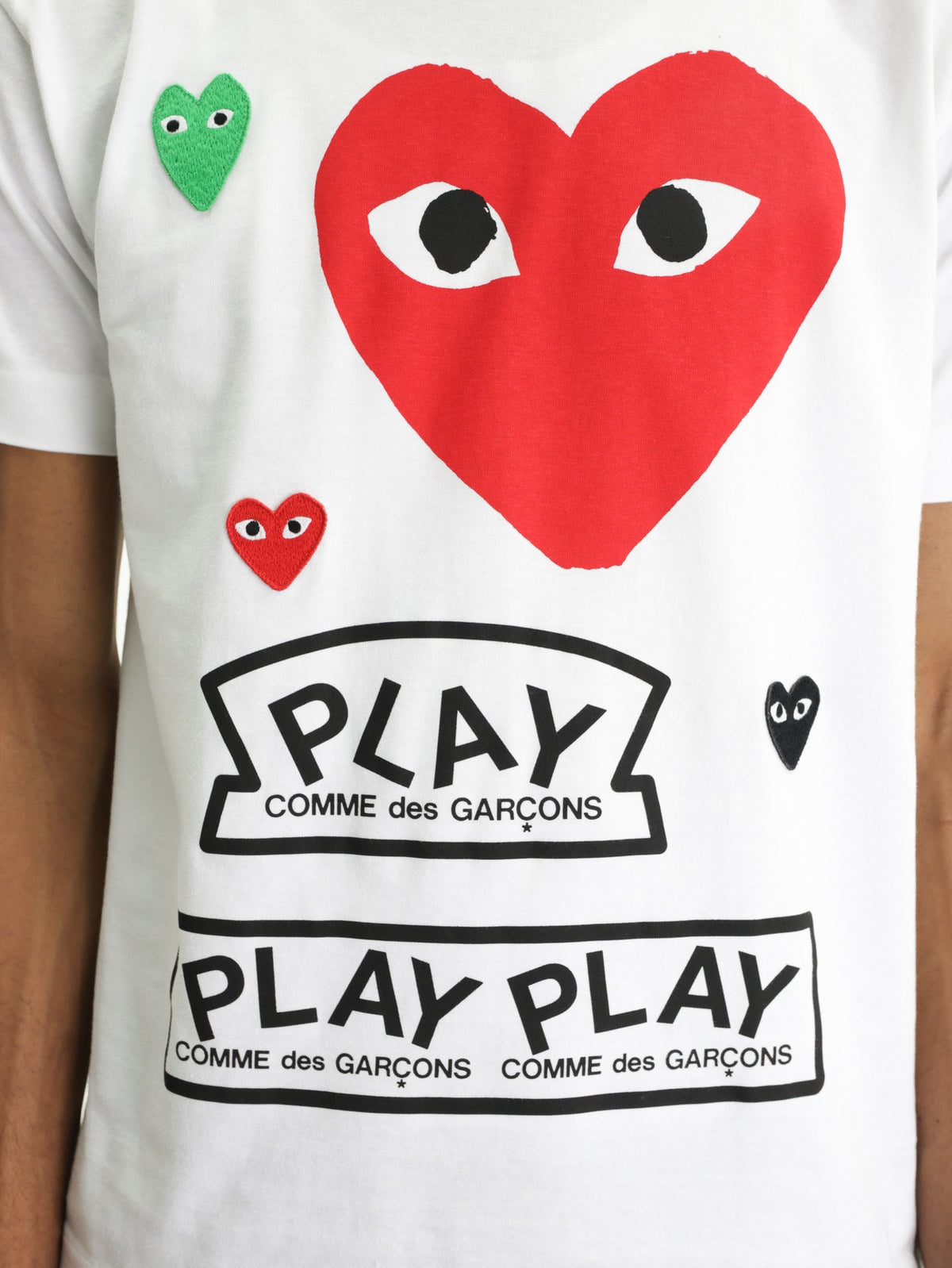 Comme Des Garcons T-Shirt Multi Logo Print White